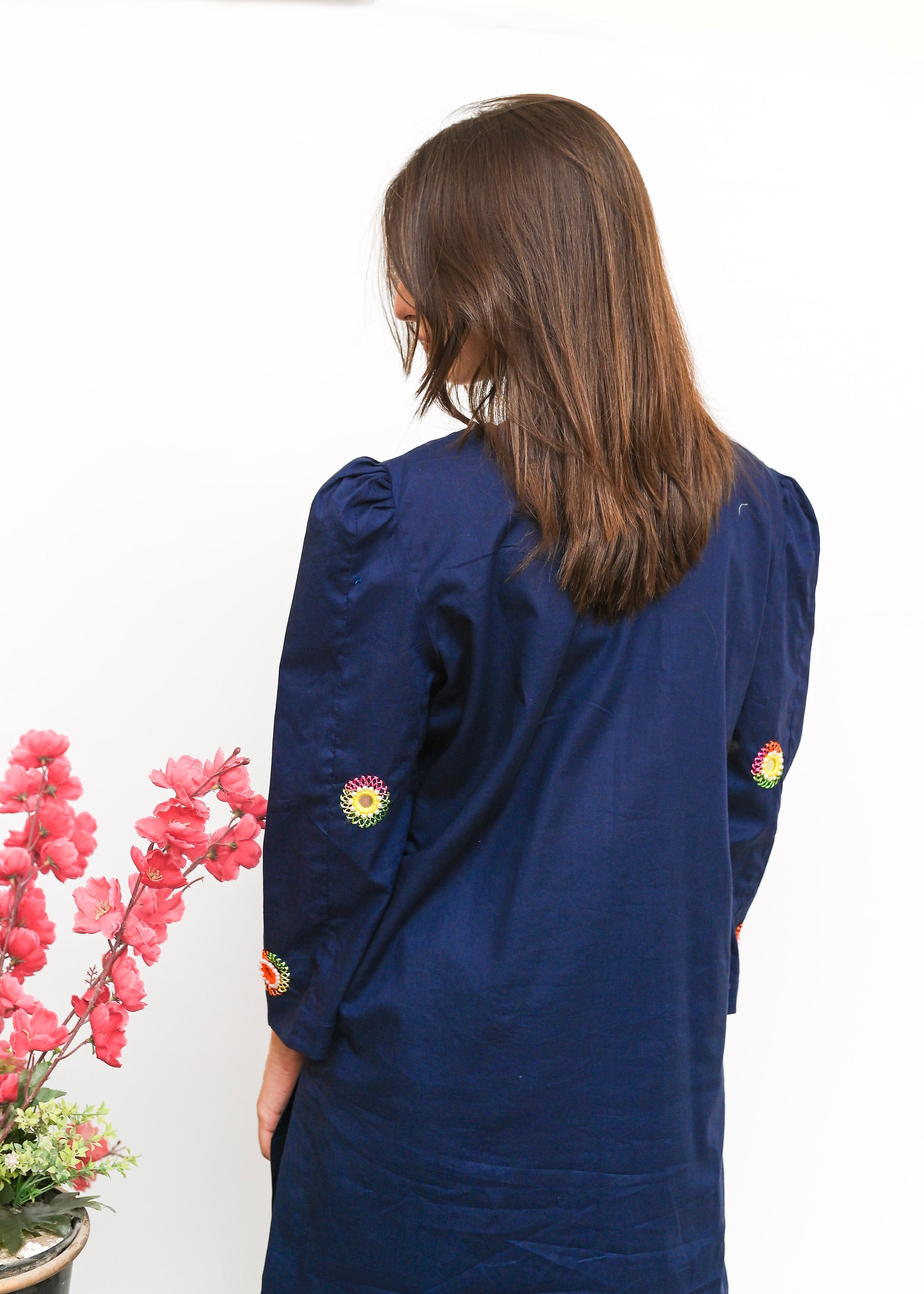 3PC-Midnight Bloom Hand Embroidered Suit