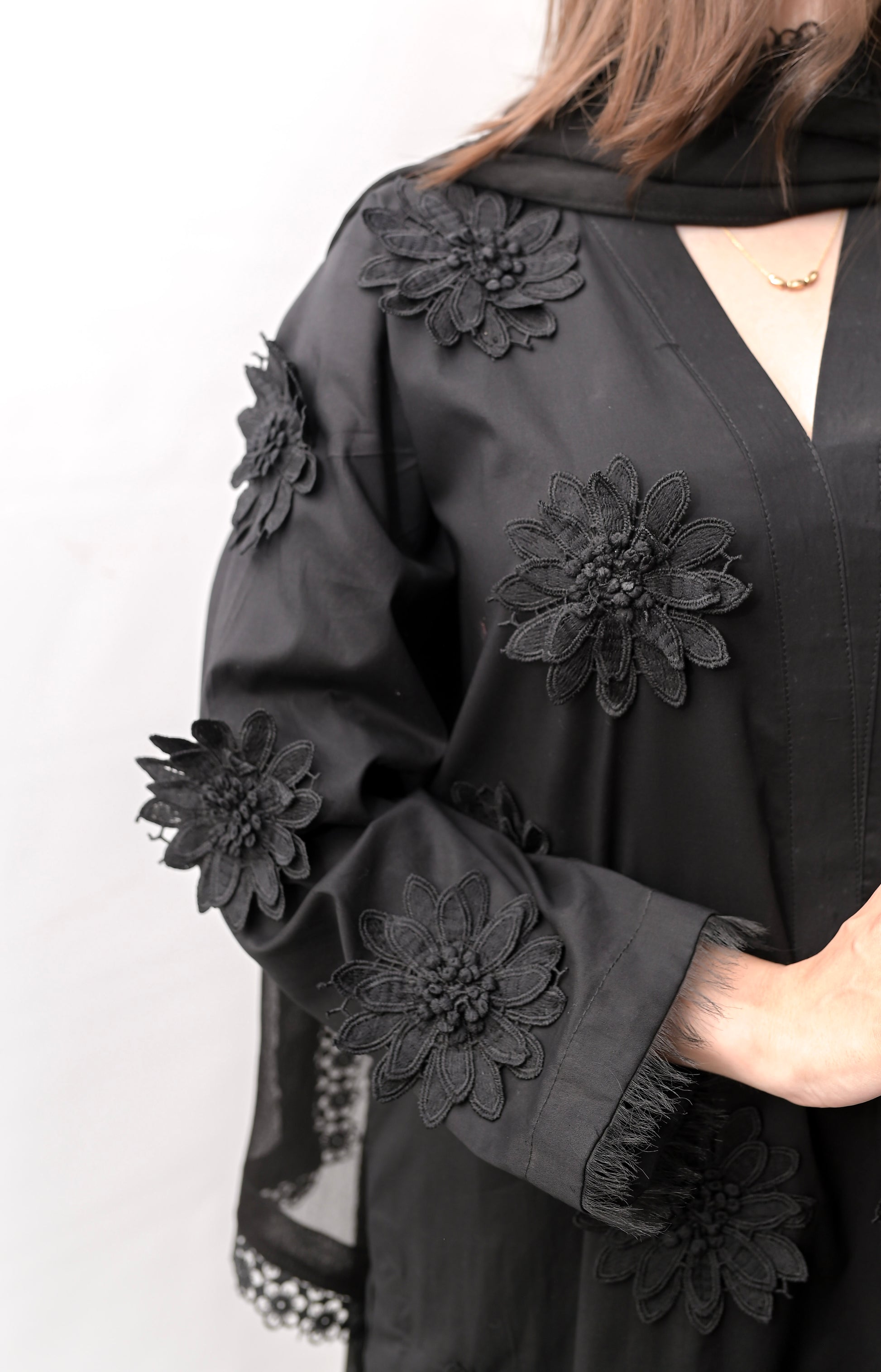 3PC-Elegant Black Floral Suit