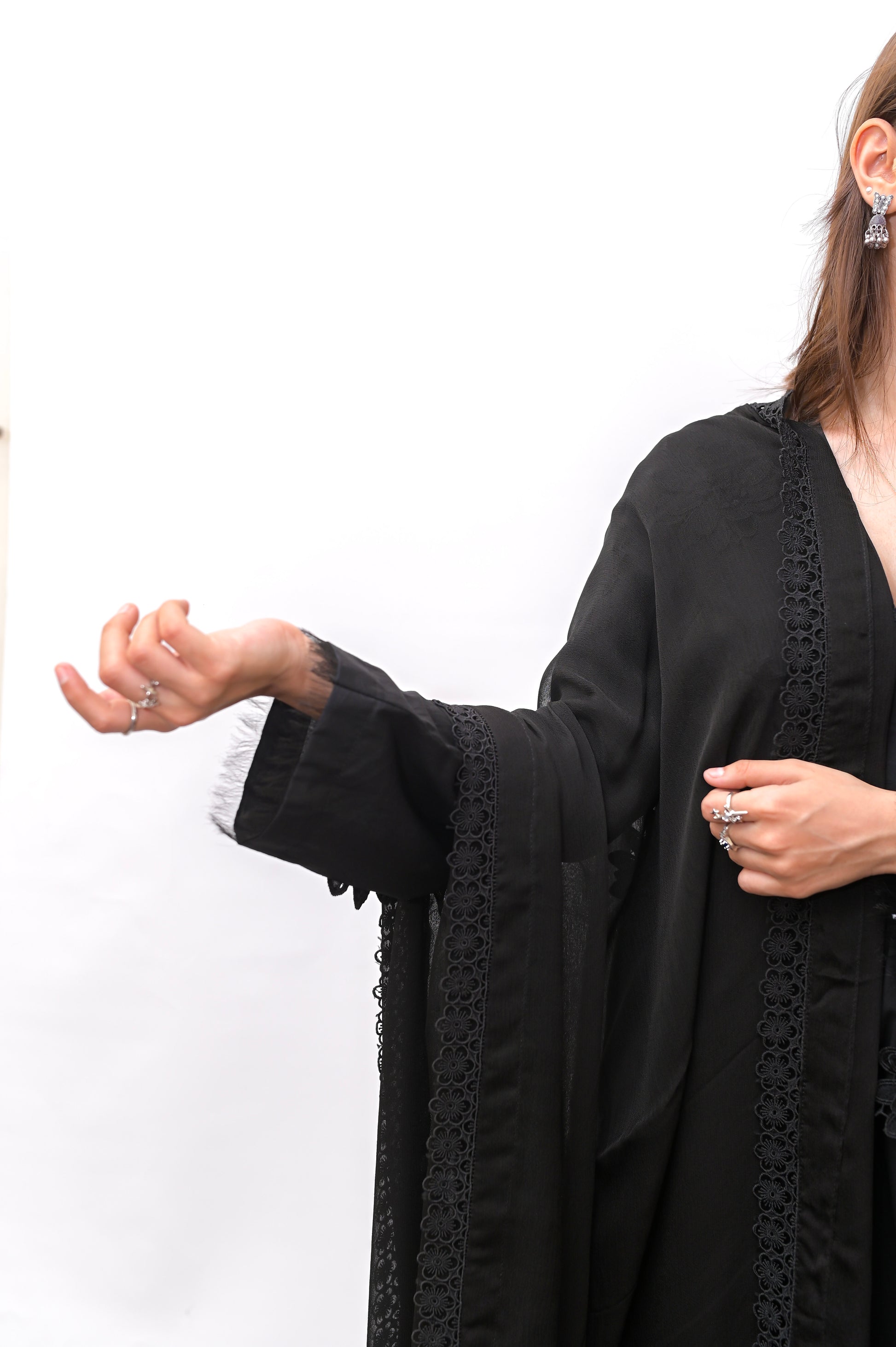 3PC-Elegant Black Floral Suit